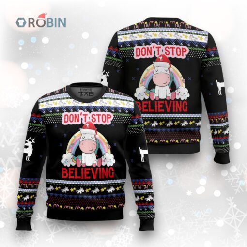 Unicorn Believing Christmas Ugly Christmas Sweater