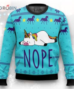 Unicorn Nope Ugly Christmas Sweater