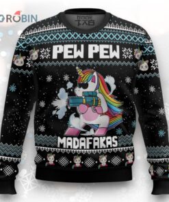 Unicorn Pew Pew Ugly Christmas Sweater