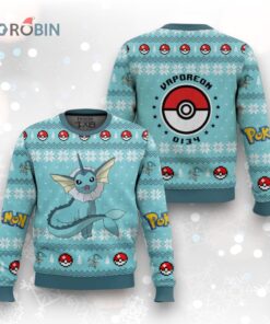 Vaporeon Ugly Christmas Sweater   Pokemon Gen 1 Holiday Design