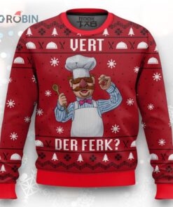Vert Der Ferk The Swedish Chef Muppets Christmas Ugly Christmas Sweater Mens