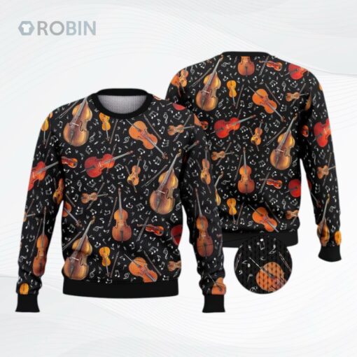 Violins Ugly Christmas Sweater, Sweatshirt