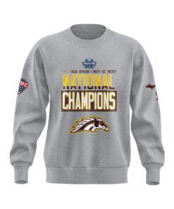 Western Michigan University Broncos Special New National Mens Hockey Champions Grey Sweatshirt