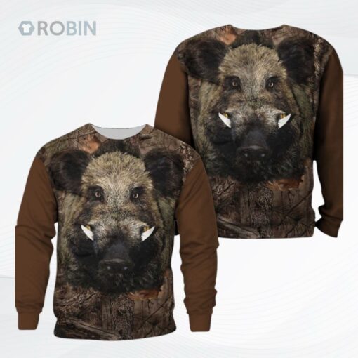 Wild Boar Camo Tth Ptt Ugly Christmas Sweater