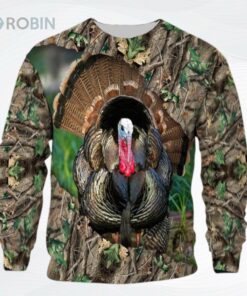 Wild Turkey Camo Hunting Camo Pattern Lht Ugly Christmas Sweater, Sweatshirt