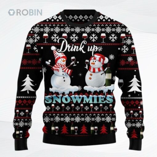 Wine Snowmies Ugly Christmas Sweater
