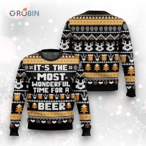 Wonderful Time For A Beer Ugly Christmas Sweater