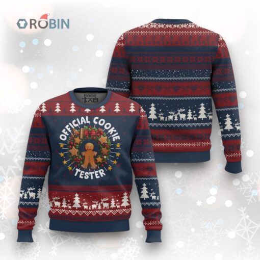 Xmas Baking Ugly Christmas Sweater Official Cookie Tester Gingerbread Men