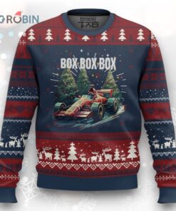 Xmas Car Racing Ugly Christmas Sweater Box Box Box Xmas Tree Colorful Light