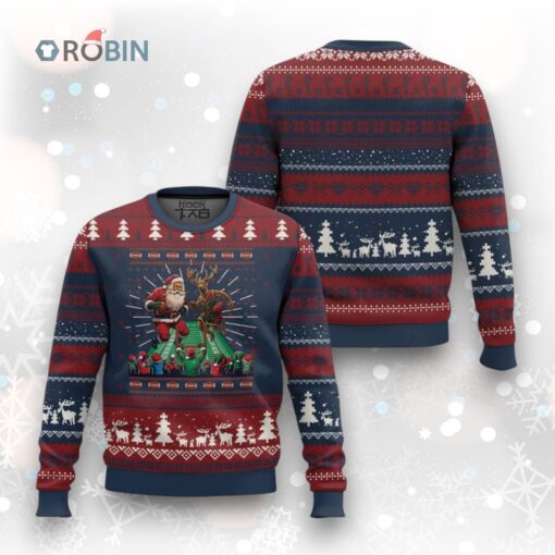 Xmas Football Ugly Christmas Sweater Santa Reindeer Football Match