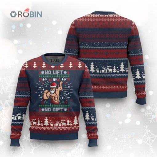 Xmas Gymer Ugly Christmas Sweater No Lift No Gift Santa Gym Coach