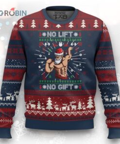 Xmas Gymer Ugly Christmas Sweater No Lift No Gift Santa Gym Coach