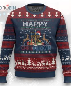 Xmas Hanukkah Ugly Christmas Sweater Happy Chrismukkah Funny Jewish Chanukah