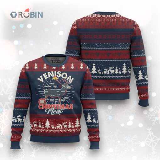 Xmas Hunting Ugly Christmas Sweater Venison Meat Deer Season Hunter