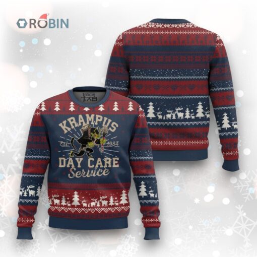 Xmas Krampus Day Care Service Ugly Christmas Sweater