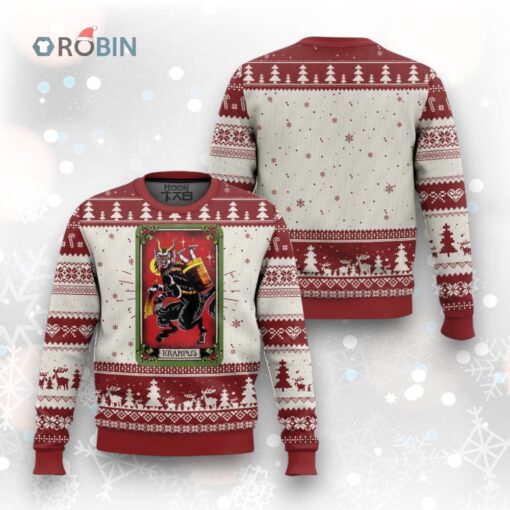 Xmas Krampus Ugly Christmas Sweater American Traditional Tarot Card
