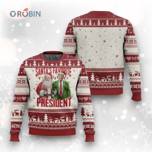 Xmas Trump Ugly Christmas Sweater Santa’s Favorite President