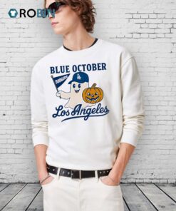 Blue October Ghost Dodgers Los Angeles Baseball Halloween Shirt
