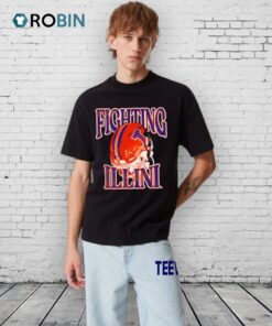 Illinois Football Helmet Orange Shirt