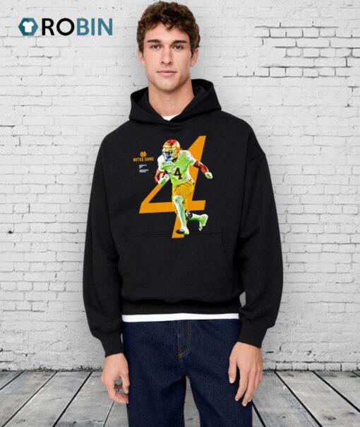 Jeremiyah Love 4 Notre Dame Fighting Irish Football Shirt
