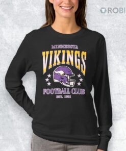 Minnesota Vikings Fan Girl Clothing Heather Black Relaxed Vintage Football Club Shirt