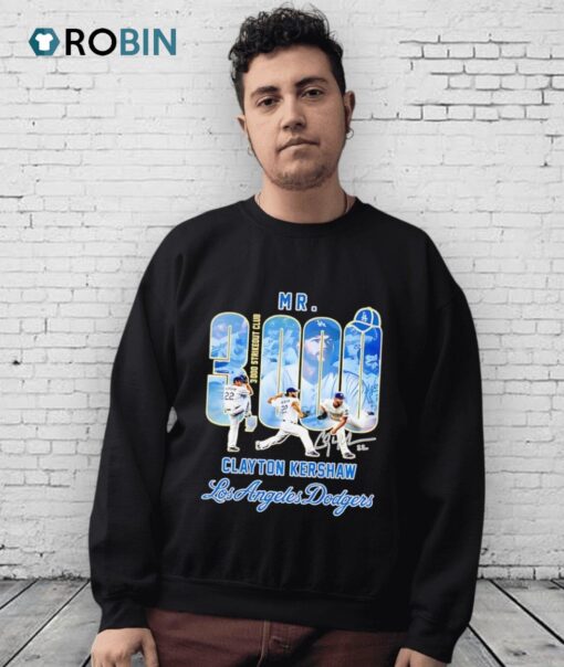 Mr 3000 Strikeout Club Clayton Kershaw Los Angeles Dodgers Shirt