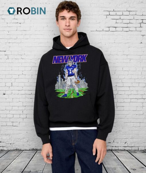 New York Undead Football Player Skull Skyline Zombie American Shirt
