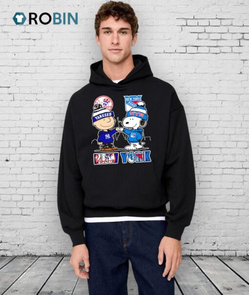 New York Yankees X New York Rangers Snoopy Shirt