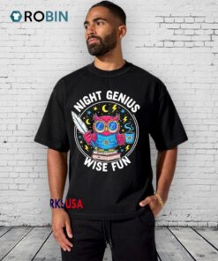 Night Genius Wise Fun Inspiration Owl Shirt