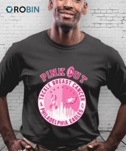Pink Out Tackle Breast Cancer Philadelphia Eagles Skyline Shirt