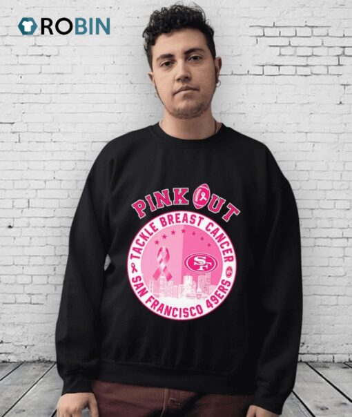 Pink Out Tackle Breast Cancer San Francisco 49ers Skyline Shirt