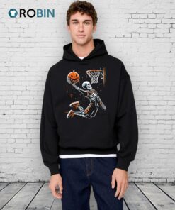 Skeleton Basketball Player Men Boys Scary For Halloween Shirt
