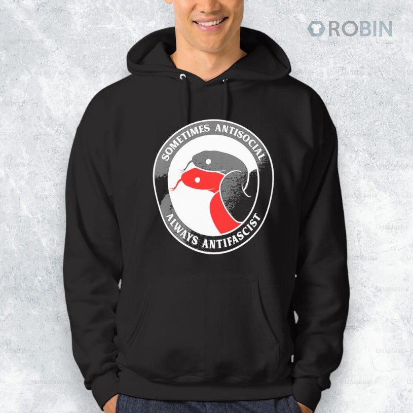 Sometimes Antisocial Always Antifascist Snakes Shirt Sometimes Antisocial Always Antifascist Snakes Shirt