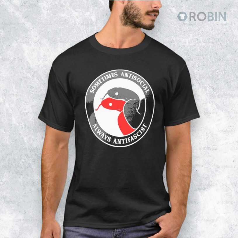 Sometimes Antisocial Always Antifascist Snakes Shirt Sometimes Antisocial Always Antifascist Snakes Shirt