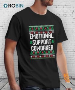 Emotional Support Coworker Ugly Christmas Shirt, Tees, Hoodie & Apparel