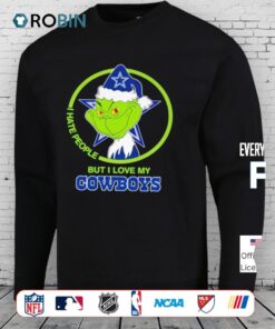 Grinch Santa I Hates People But I Loves My Dallas Cowboys Football Xmas 2025 Shirt