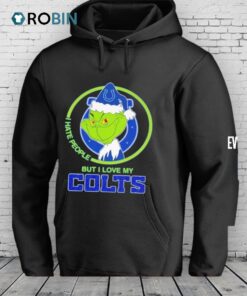 Grinch Santa I Hates People But I Loves My Indianapolis Colts Football Xmas 2025 Shirt