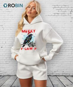 Happy Christmas Black Raven String Light Shirt