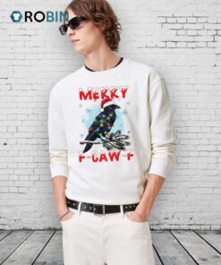 Happy Christmas Black Raven String Light Shirt