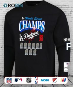 Los Angeles Dodgers 2025 Nine Time World Series Champions Trophy Shirt