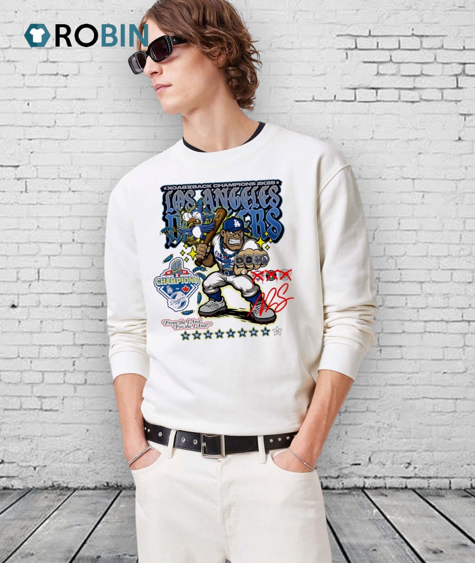 Los Angeles Dodgers Back 2k25 Champions None 2 Some Cartoon Shirt Los Angeles Dodgers Back 2k25 Champions None 2 Some Cartoon Shirt