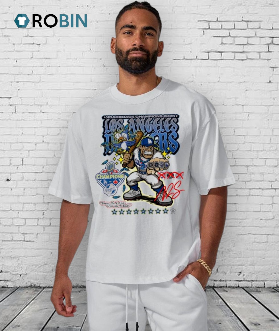 Los Angeles Dodgers Back 2k25 Champions None 2 Some Cartoon Shirt Los Angeles Dodgers Back 2k25 Champions None 2 Some Cartoon Shirt