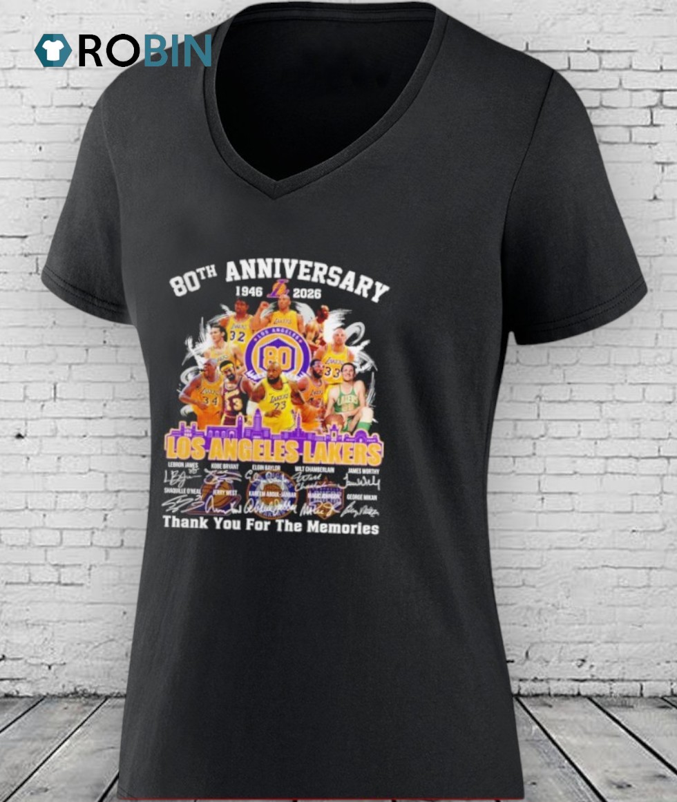 Los Angeles Lakers 80th Anniversary 1947 2026 Thank You For The Memories Signatures Shirt Los Angeles Lakers 80th Anniversary 1947 2026 Thank You For The Memories Signatures Shirt