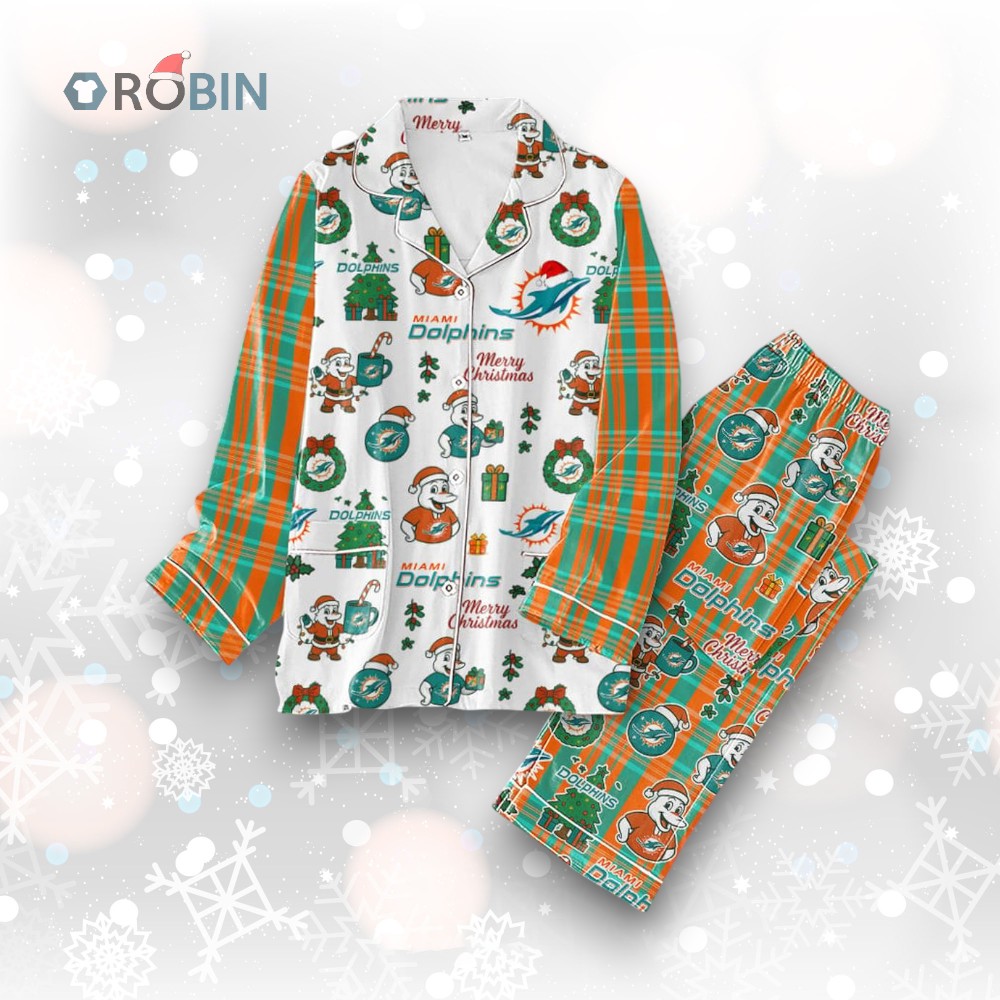 Miami Dolphins Merry Christmas Gifts Pajamas Set Miami Dolphins Merry Christmas Gifts Pajamas Set