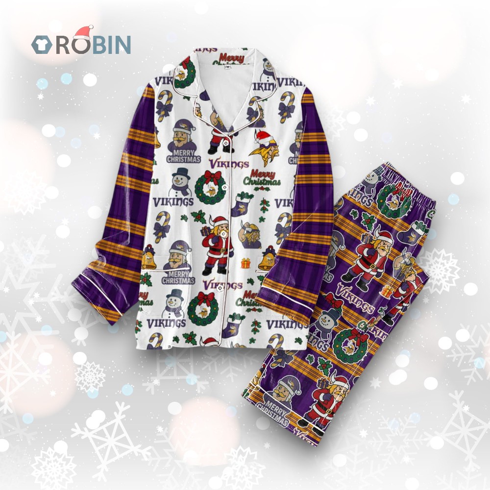 Minnesota Vikings Merry Christmas Gifts Pajamas Set Minnesota Vikings Merry Christmas Gifts Pajamas Set