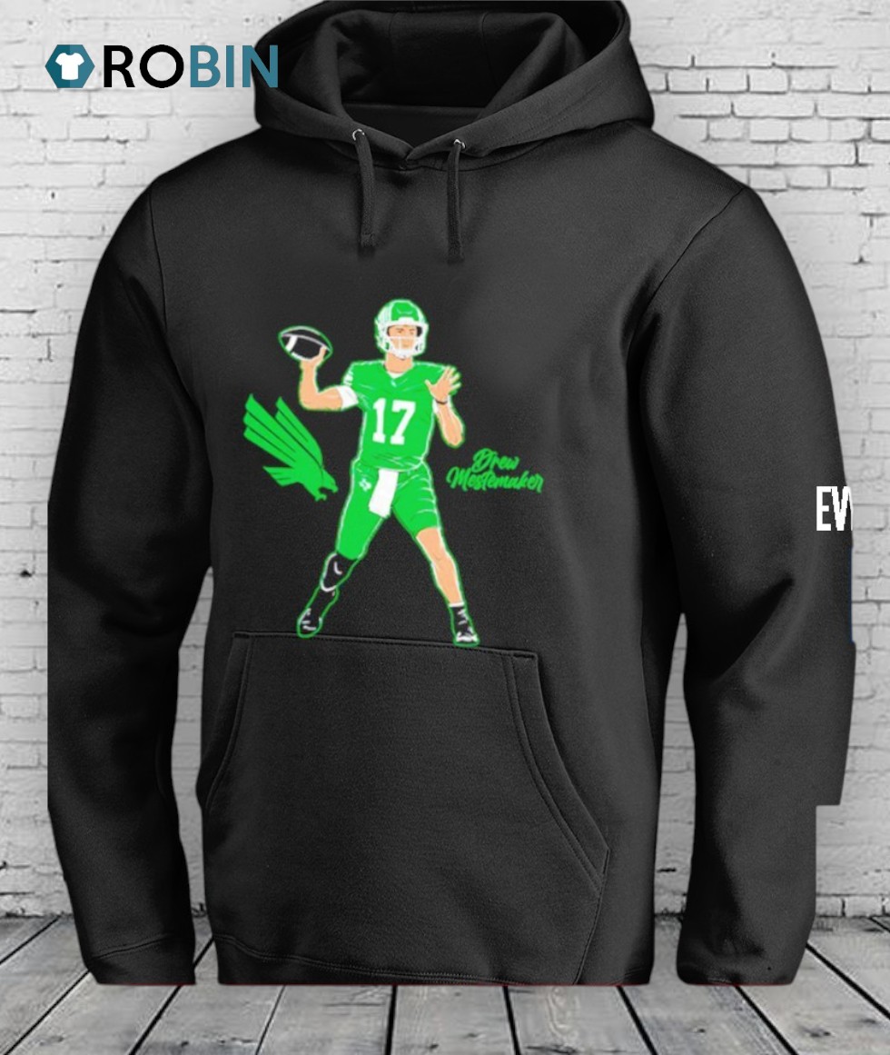 North Texas Mean Green Drew Mestemaker #17 Superstar Pose Shirt North Texas Mean Green Drew Mestemaker #17 Superstar Pose Shirt