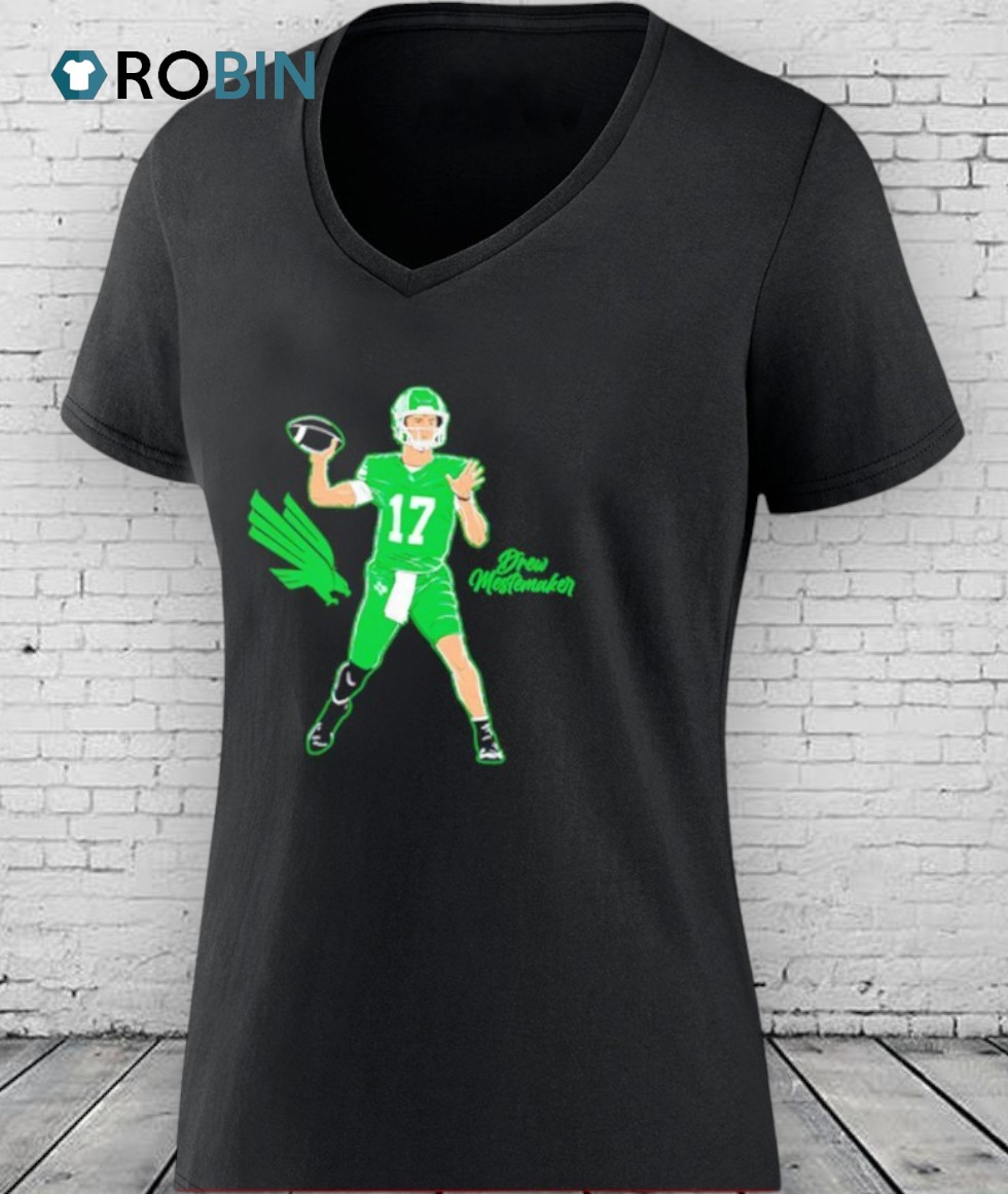 North Texas Mean Green Drew Mestemaker #17 Superstar Pose Shirt North Texas Mean Green Drew Mestemaker #17 Superstar Pose Shirt