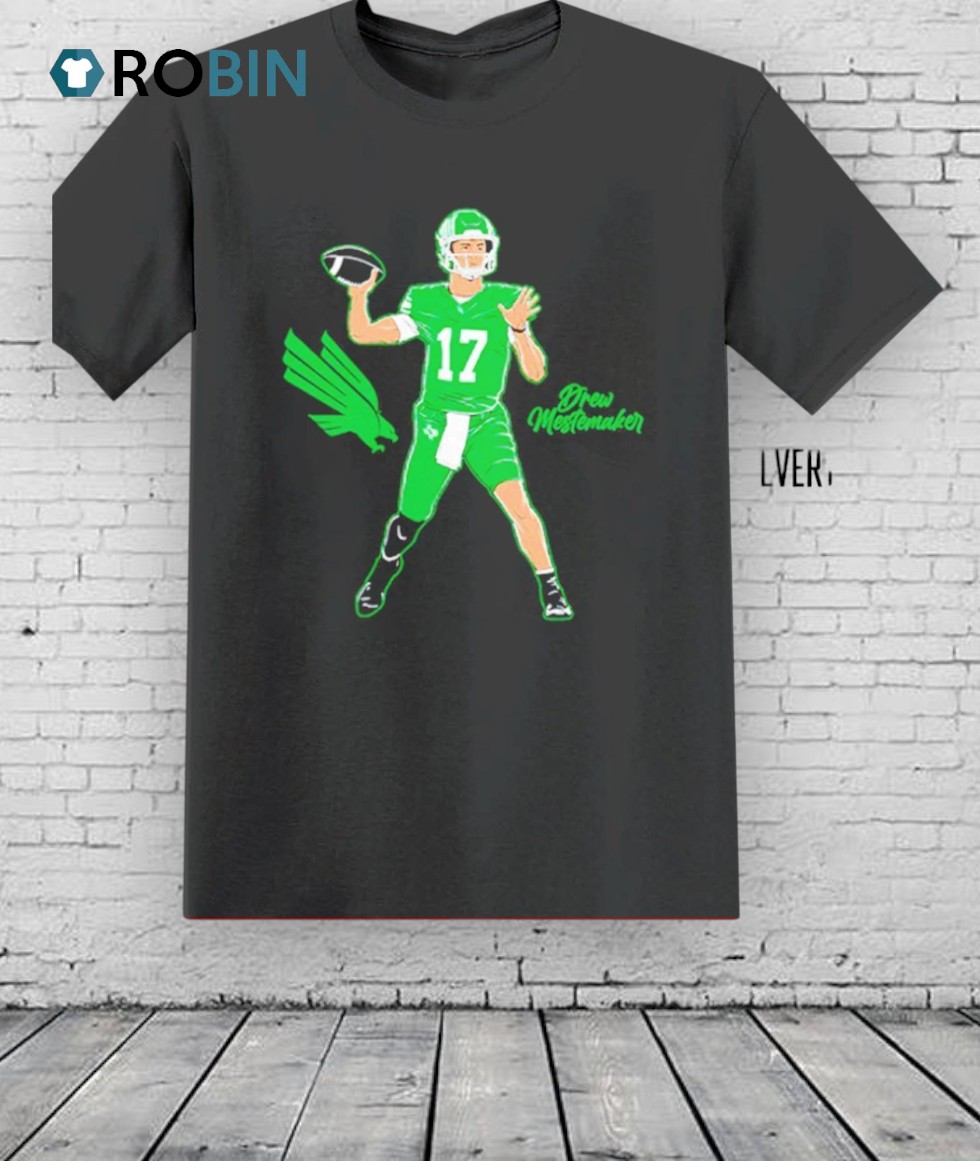 North Texas Mean Green Drew Mestemaker #17 Superstar Pose Shirt North Texas Mean Green Drew Mestemaker #17 Superstar Pose Shirt