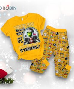 Pittsburgh Steelers They Hate Us Because They Ain’t Us Grinch Pajamas Set