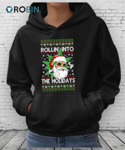 Santa Rollin’ Into The Holidays Ugly Christmas Shirt